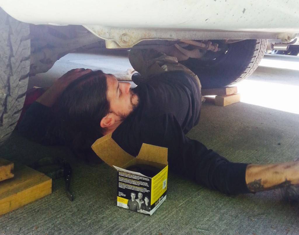 Our in-house van expert Dustin changing the oil